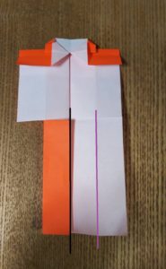 オレンジの折った折り紙